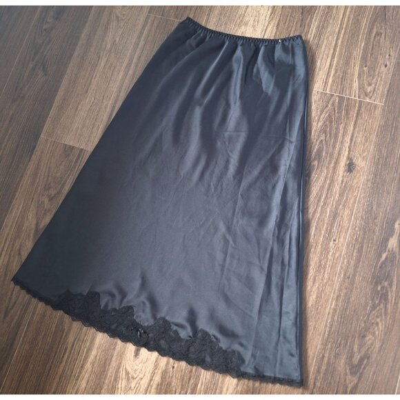 💙 Vintage Maidenform Midi Slip Skirt Size S/M Lace Bow Detail 60's Fall - Picture 3 of 8